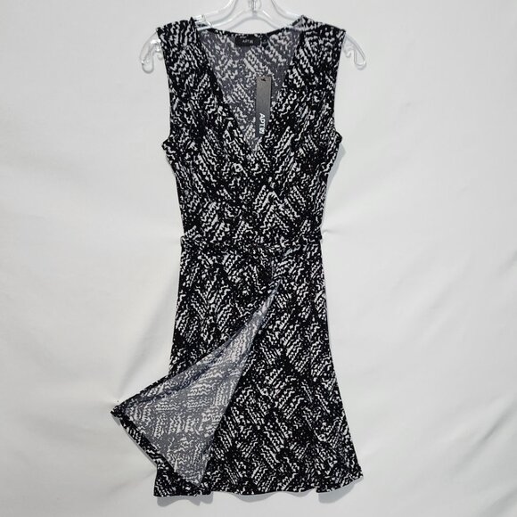 Apt 9 Printed Knit Sleeveless Faux Wrap Dress Size XS - Picture 2 of 11